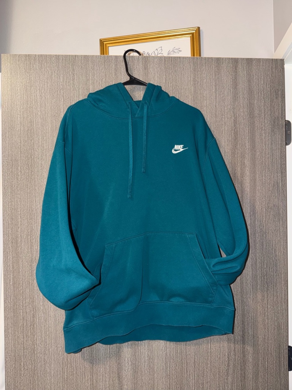 Nike Men's Teal Crewneck Pullover Hoodie